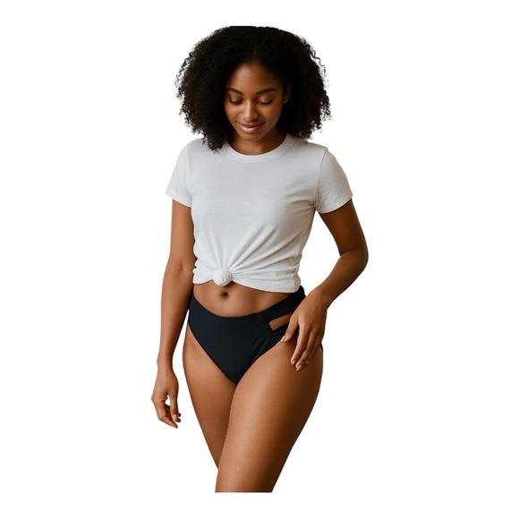 Black Bikini Bottom – Size Large – New With Hygienic Liner - Picture 1 of 6